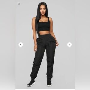 Fashion Nova Black High-Rise Jogger Pants